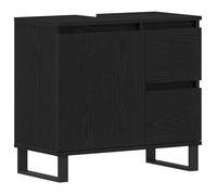 BONNIE®Meuble Sous lavabo - SUIKUN - Meuble pour Vasque à Poser Chêne noir 65x33x60 cm ,Bois d'ingénierie FR910343
