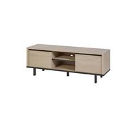 BONNIE - Meuble TV 2 portes et niches centrales aspect bois finition Urban Oak -