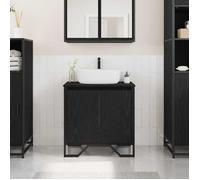 BONNIE®Noir Armoire WC - Design peu encombrant, Cabinet de Lavabo Chêne noir 60x35x60 cm,bois d'ingénierie &FR39551