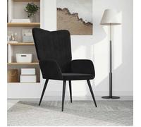 BONNIE®（Noir）Fauteuil somptueux/Chaise de relaxation Noir Velours - 1 place EU4837434