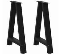 BONNIE® Pieds de table à manger en forme de A (Set de 2) Noir 60 x (72-73) cm Acier &FR415587