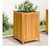 BONNIE® Pot de Fleurs/Potager en bois - Rectangulaire - Jardinière avec doublure 50x50x75 cm bois massif d'acacia EU806541