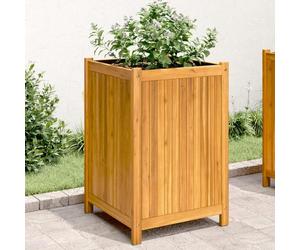 BONNIE® Pot de Fleurs/Potager en bois - Rectangulaire - Jardinière avec doublure 50x50x75 cm bois massif d'acacia EU806541