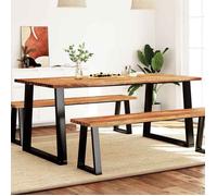 BONNIE® Table à manger/table de comptoir, Table à manger, 180x90x75 cm bois d'acacia solide à bord vif &FR324266