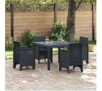 BONNIE®Table de jardin/balcon/Terrasse - Contre l'usure/corrosion - Anthracite 100 x 100 x 73cm polyrotin - 2/4/6 Personnes