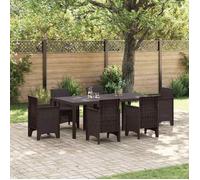 BONNIE®Table de jardin/balcon/Terrasse - Contre l'usure/corrosion - Marron 200 x 100 x 73cm polyrotin - 2/4/6 Personnes EU4410328