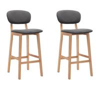 BONNIE®Tabourets de bar - Fauteuil Salon pour Bistro/cuisine - lot de 2 gris foncé tissu,L45 x P47 x H92 cm qacj4405