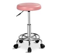 Bonnlo Tabouret de Bureau, Tabouret à roulettes Rotation à 360° Hauteur Réglable pour Salon de Manucure, Salon de Beauté, Spas et Bureaux (Rose)