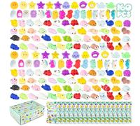 BONNYCO Mochi Squishy Kawaii Cadeau Anniversaire Enfants Invites, Pack 160 Cadeaux Anniversaire Invités Enfant. Petit Jouet Pinata, Pochette Surprise Mariage. Assortiment Jouets, Goodies Élèves Mixte