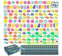 BONNYCO Mochi Squishy Kawaii Cadeau Anniversaire Enfants Invites, Pack 160 Cadeaux Anniversaire Invités Enfant avec Phosphorescence. Petit Jouet Pinata, Pochette Surprise Mariage, Assortiment Jouets