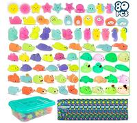 BONNYCO Mochi Squishy Kawaii Cadeau Anniversaire Enfants Invites Pack 80. Cadeaux Anniversaire Invités Enfant avec Phosphorescence, Petit Jouet Pinata. Pochette Surprise Mariage, Assortiment Jouets