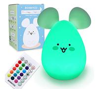 BONNYCO Veilleuse Enfant avec Télécommande, Contrôle Tactile 16 Couleurs. Souris Veilleuse Bébé avec Minuterie, Lampe Enfant Led Sans BPA. Lampe de Chevet Fille Rechargeable, Cadeau Bebe Fille