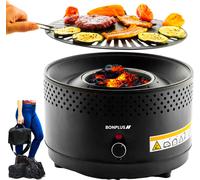 Bonplus BP | Gril à charbon de bois ultra portable | Alimentation par ventilateur | Alimentation par batterie | Facile à nettoyer | Cuisson uniforme | Antiadhésif