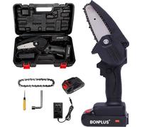 Bonplus BP | Mini tronçonneuse mécanique sans fil | Tronçonneuse électrique à main | 6 pouces | Pour couper les arbres et le bois du jardin | Maison
