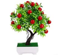 Bonsaï Artificiel Fruits 26cm Décoration Intérieure Réaliste(Red Fruit) | Apparence réaliste, couleurs vives, fruits simulés, pour idéal salon, entretien