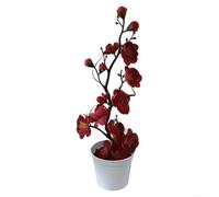 Bonsaï artificiel pour fleurs de prunier - 28 cm - Rouge | Plante artificielle d'intérieur éternelle pour le Nouvel An chinois centre de table et affichage de bureau