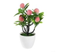 Bonsai Fruit Artificiel PVC Décoration Salon | PVC , aspect fruits réels, pour idéal salon, résistant aux UV, pas d'arrosage nécessaire(peach)