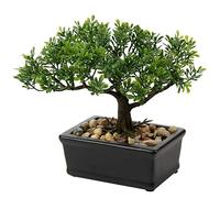 Bonsaï japonais artificiel en pot pour intérieur/extérieur, pin, pour maison, bureau, 16,5 cm
