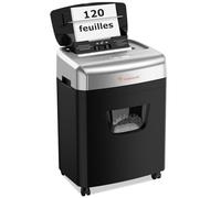 Bonsaii Destructeur de Documents Auto 120 Feuilles, Coupe Micro P-4 | Anti-bourrage, fonctionnement continu, bac 23L, silencieux pour bureau et maison, C233-B