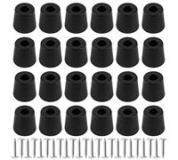 Bonsicoky Lot de 24 patins ronds en caoutchouc pour pieds de meubles pour table, chaise, planche à découper, appareils électroniques (M4, 30 mm de hauteur, noir)