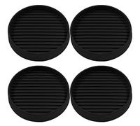 Bonsicoky Lot de 4 patins antidérapants pour meubles - 7,6 cm ronds en caoutchouc avec poignée antidérapante au sol - Dessous de verre pour pieds de canapé et chaise - Noir