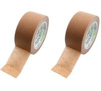 BONUS Eurotech 1BP25.60.0050/050A# Ruban papier d'emballage Eco Pack, largeur 50 mm, longueur 50 m, adhésif à base de caoutchouc naturel, épaisseur totale 0.105 mm, papier crêpé marron (Lot de 2)