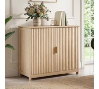 BonVache Buffet, Buffet avec Plan de Travail, Armoire de Cuisine, Buffet avec Poignées Dorées, étagère Réglable, Commode de Cuisine pour Cuisine, Salon et Couloir, 80 x 40 x 80 cm, Couleur Bois