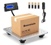Bonvoisin Balance Postale Numérique 300kg/660lb, 4 Unités, Tare et Comptage | Balance Colis avec Afficheur LCD Externe, Plateau Inox, Double Précision 300kg/0,1kg et 150kg/0,05kg