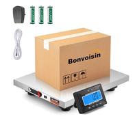 Bonvoisin Balance postale sans fil 300 kg avec écran LCD séparé, plate-forme en acier inoxydable, fonctionnement sur batterie et secteur, double usage, kg/lb/oz/lb:oz, fonctions tare/hold/compte, 300