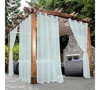 Bonzer Lot de 2 Rideaux d'extérieur Transparents imperméables à œillets pour Salon, Chambre à Coucher, Porche, pergola, cabane, 137,2 x 213,4 cm, écume de mer