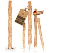 BOOGARDI 1x Poteau en bois de noisetier pour clôture ganivelle, rond, 120 cm - piquet bois pour jardin, enclos, barrière rustique, protection gibier