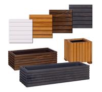 BOOGARDI Jardinière bois avec bac · 25x25x25cm Marron foncé · Jardinières en 3 tailles & 4 couleurs bac à plantes pour balcon & terrasse pot de fleurs
