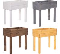BOOGARDI Carré potager bois avec feutre · Anthracite bac à plantes ergonomique jardinière herbes aromatiques légumes balcon terrasse 4 couleurs
