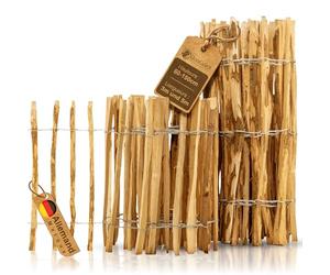 BooGardi clôture ganivelle bois 50 cm x 5 m en noisetier - clôture jardin à lattes, bordure bassin et potager - espacement 3 à 5 cm