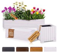 BOOGARDI Jardinière bois avec bac · 25x25x25cm Blanc · Jardinières en 3 tailles & 4 couleurs bac à plantes pour balcon & terrasse pot de fleurs