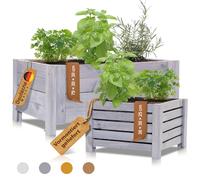 BOOGARDI | jardinière bois avec feutre | jardinière balcon 79x39x30cm anthracite | bac à plantes grand extérieur rectangulaire balcon terrasse