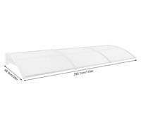 Boogluifel transparent - Blanc - 90x300 cm - Aluminium PP+PC