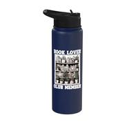 Book Lover Club Member Bookworm Étagère humoristique Stainless Steel Insulated Water Bottle