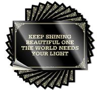Book Lover Lot de 10 autocollants muraux en forme d'arche magnétique Inscription Keep Shining Beautiful One The World Needs Your Light Class Ebike - Panneaux de whisky pour bar à domicile (8 x 12 cm)