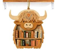 Book Ornaments - Adorable Wooden Animal Holiday Decor, Animal Book Decorations for Children Adults Family Home Birthday Halloween Thanksgiving New Year Celebration Party Eve Tree Use Cute Accent