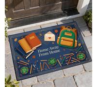 Books Welcome Paillasson confortable illustratif pour sac à dos avec enveloppe arrière au campus, tapis d'entrée antidérapant, décoration d'intérieur pour entrée, porche, balcon, 73,6 x 43,2 cm