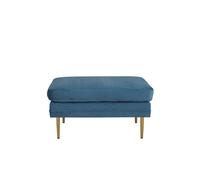 Boom pouf ,repose-pieds velours bleu, laiton.