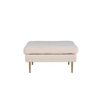 Boom pouf ,repose-pieds velours laiton, blanc.