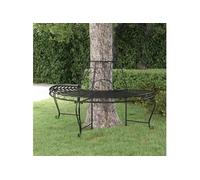 vidaXL Banc d'arbre semi-circulaire Ø160 cm Noir Acier
