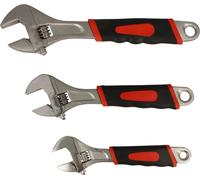 BOOMET Clé à molette 3 tailles · 200mm / 250mm / 300mm clé plate réglable universelle pour un usage précis, set d'outils idéal · aussi