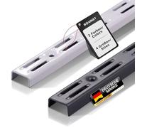 BOOMET Lot de 10 rails muraux à 2 rangées - Anthracite - 150 cm - 2 couleurs - Pour étagère murale - En acier revêtu par pulvérisation - Montage facile