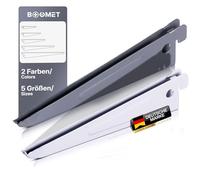 BOOMET Lot de 2 Supports d'Étagère Muraux 2 Rangées - Anthracite - 22 cm - 2 Couleurs - En Acier - Équerre Murale - Système d'Étagères - Revêtement
