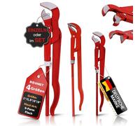 BOOMET Lot de 3 pinces coudées pour tubes coudés, mâchoires en S, S 1", 1,5", S 2", pince multiprise coudée, pince plombier