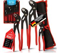 BOOMET Pince multiprise Set | lot de 4 175mm 250mm 300mm 400mm | pince à tube réglable avec bouton-poussoir | clé à tube avec réglage fin