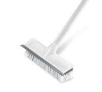 BOOMJOY Brosse à récurer avec Manche Long de 127 cm, raclette et Brosse 2 en 1, Brosse pour Baignoire et carrelage pour Nettoyer la Salle de Bain, la terrasse, la Cuisine, Les Murs et la terrasse